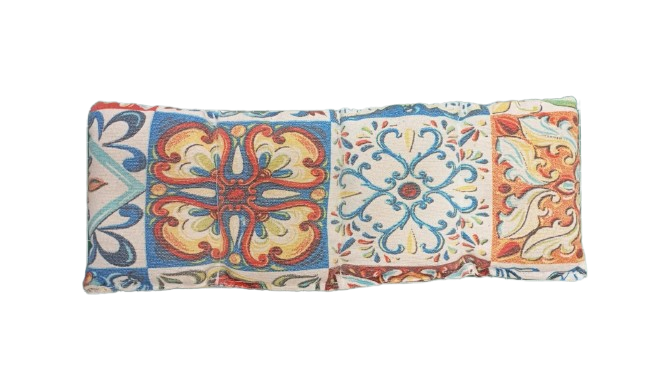 Saquito naranja y azul